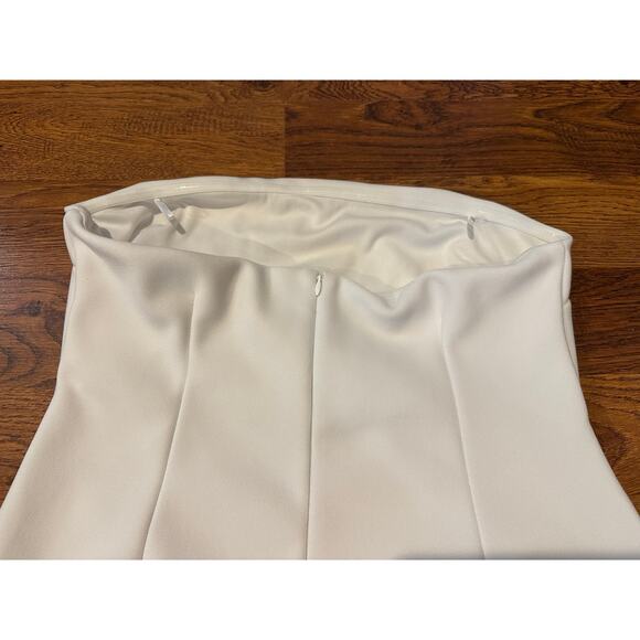 Open Edit Women's Ruched Strapless Maxi Dress White Size Large Bridal Style - Picture 6 of 11